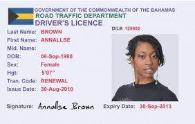 Real ID card of Bahamas